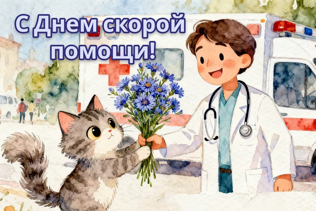 Открытка «День сотрудников Службы скорой медицинской помощи» №8382