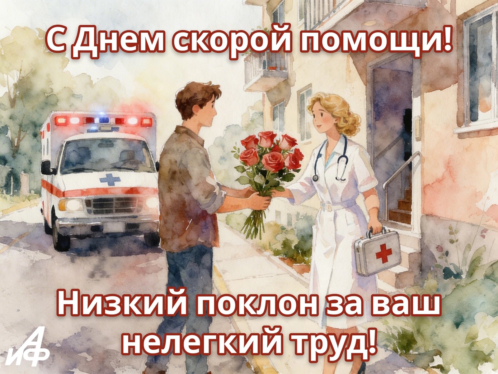 Открытка «День сотрудников Службы скорой медицинской помощи» №8371