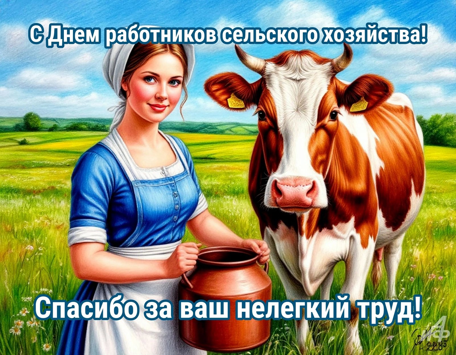 Открытка «День работников сельского хозяйства и перерабатывающей промышленности» №8314