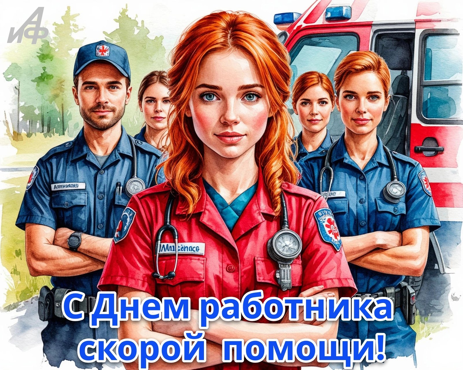 Открытка «День сотрудников Службы скорой медицинской помощи» №8381