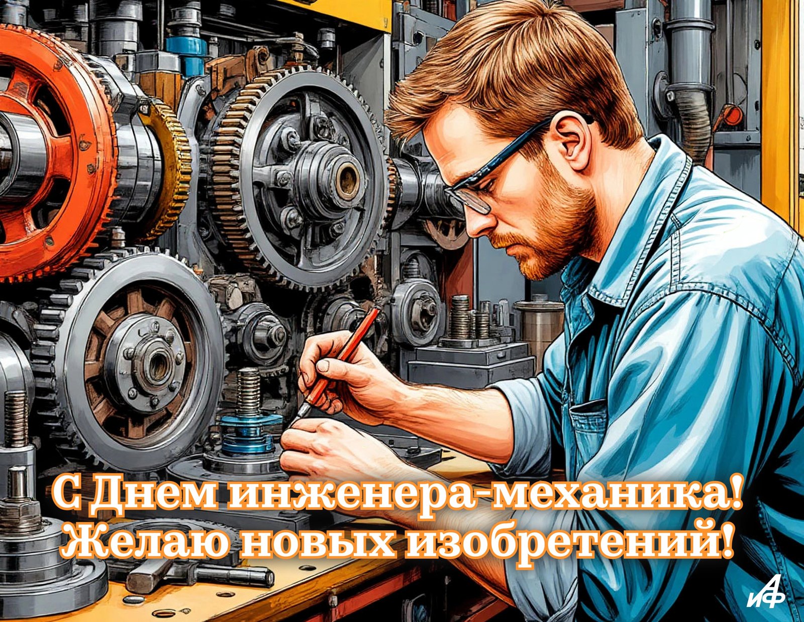 Открытка «День инженера-механика» №8589