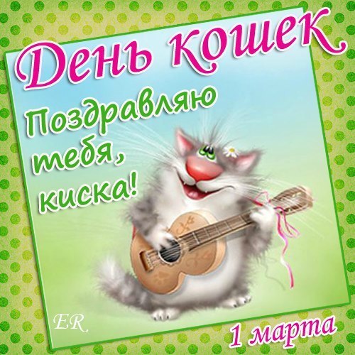 Открытка «День кошек» №6738