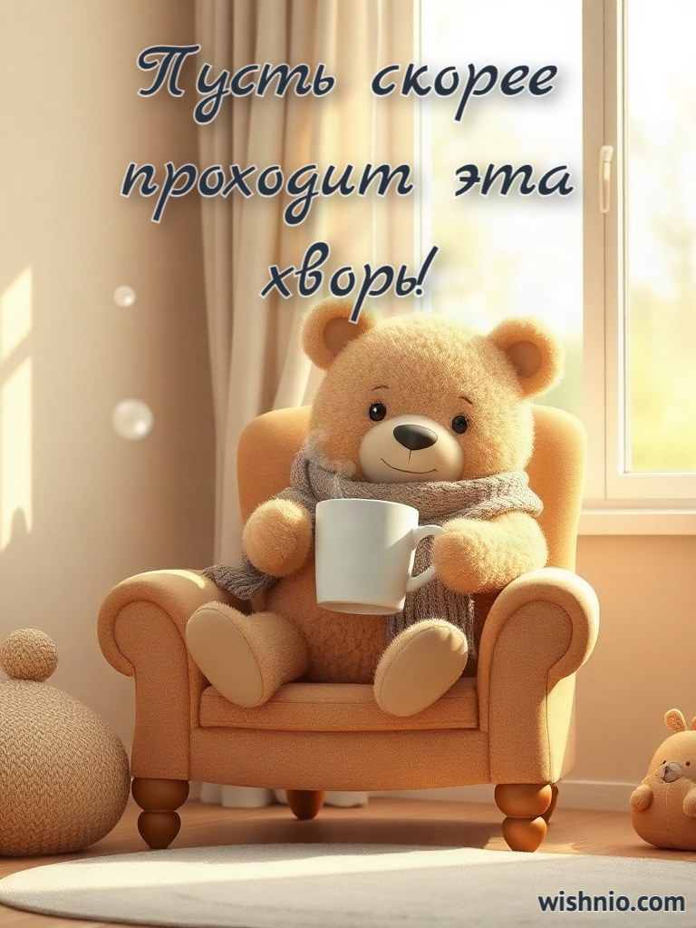 Медвежонок желает выздоровления